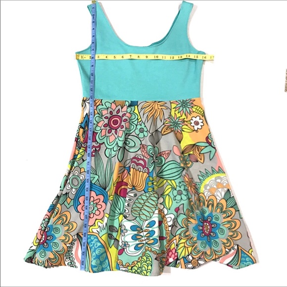 SALE JUDITH MARCH floral sleeveless dress medium - Picture 5 of 7